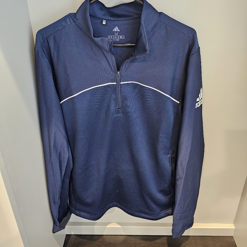 Adidas mens medium Navy Blue 1/4 zip pullover